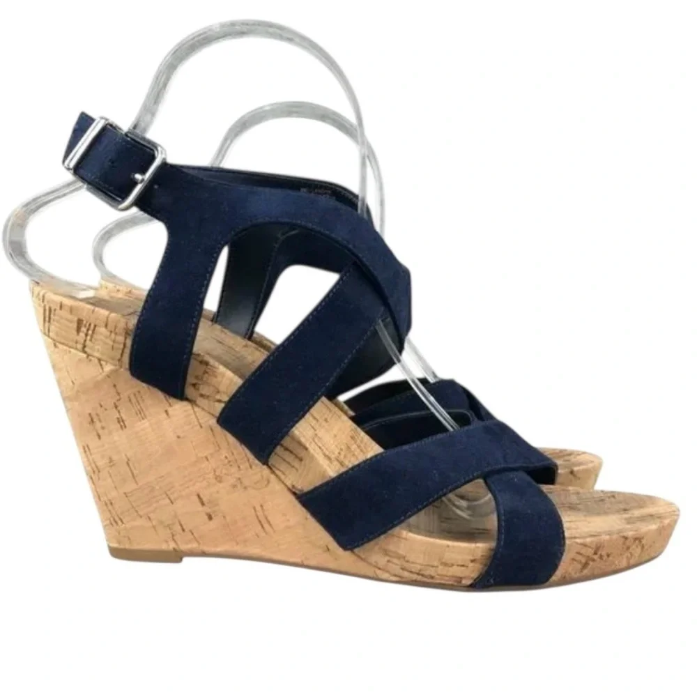 INC International Concepts Navy Cork Wedges